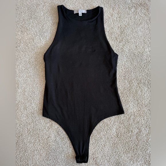 Tops - Gaze Black Bodysuit Small Sleeveless High Neck Snap Closure Basic Stretch